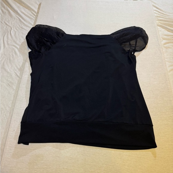 Alyx Black Sheer Top with Gold Accent - Picture 3 of 5